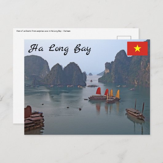 Zeilboten in Ha Long Bay - Vietnam, Azië Briefkaart (Voorkant / Achterkant)