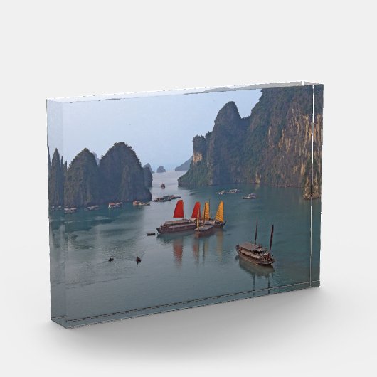 Zeilboten in Ha Long Bay - Vietnam, Azië Fotoblokken (Links)