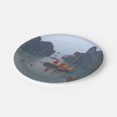 Zeilboten in Ha Long Bay - Vietnam, Azië Papieren Bordje (Gekanteld)