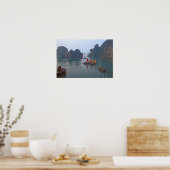 Zeilboten in Ha Long Bay - Vietnam, Azië Poster (Keuken)