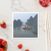 Zeilboten in Ha Long Bay - Vietnam, Azië Servet (Insitu)