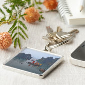 Zeilboten in Ha Long Bay - Vietnam, Azië Sleutelhanger (Zijkant)