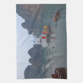 Zeilboten in Ha Long Bay - Vietnam, Azië Theedoek (Verticaal)