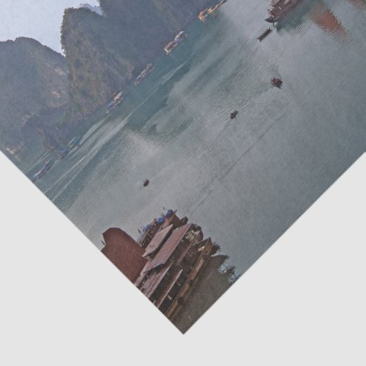 Zeilboten in Ha Long Bay - Vietnam, Azië Tissuepapier (Detail)