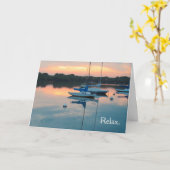 Zeilboten in Harbour Pensioen Gefeliciteerd Kaart (Gele Bloem)