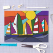 Zeilboten in het Sun Tissue Paper Tissuepapier (Craft)
