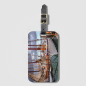 Zeilboten in het westen bagagelabel (Voorkant (verticaal))