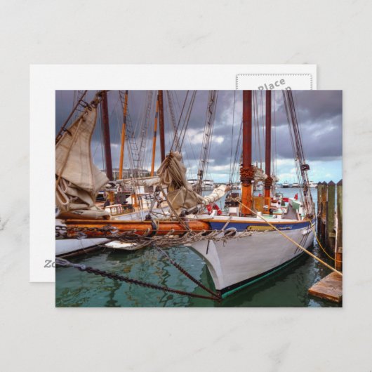 Zeilboten in het westen briefkaart (Voorkant / Achterkant)