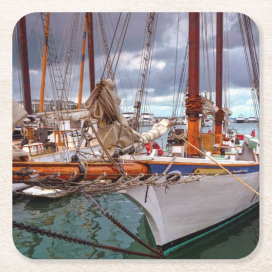 Zeilboten in het westen kartonnen onderzetters (Voorkant)