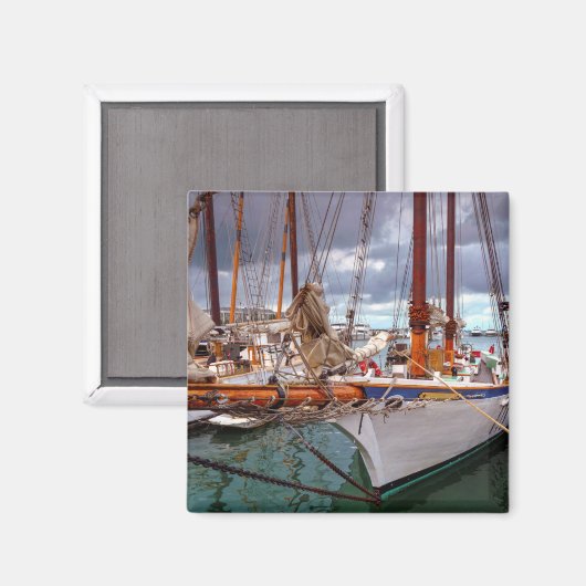 Zeilboten in het westen magneet (Voorkant / Achterkant)