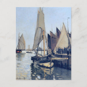 Zeilboten in Honfleur door Claude Monet Briefkaart