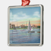 Zeilboten in Lewis Bay, Engelstalig Uitzicht Metalen Ornament (Links)