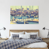 Zeilboten in Marina San Francisco Canvas Afdruk (Insitu (Slaapkamer))