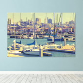 Zeilboten in Marina San Francisco Canvas Afdruk (Insitu (Houten vloer))