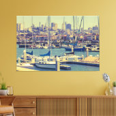 Zeilboten in Marina San Francisco Canvas Afdruk (Insitu (Woonkamer))