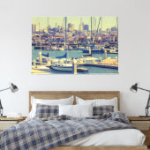 Zeilboten in Marina San Francisco Canvas Afdruk (Insitu (Slaapkamer))
