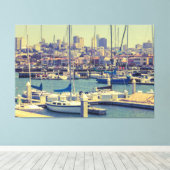 Zeilboten in Marina San Francisco Canvas Afdruk (Insitu (Houten vloer))