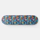 Zeilboten in Ocean Waves Tropical Floral Persoonlijk Skateboard (Horizontaal)