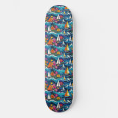 Zeilboten in Ocean Waves Tropical Floral Persoonlijk Skateboard (Voorkant)