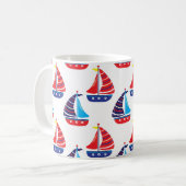 Zeilboten Koffiekop Scheepvaart Boot Zee Mok (Voorkant links)