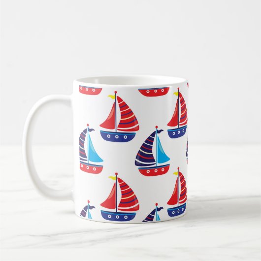 Zeilboten Koffiekop Scheepvaart Boot Zee Mok (Links)