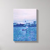 Zeilboten Kunst, Canvas, Aqua, Turquoise, Wall Dec Canvas Afdruk (Voorkant)