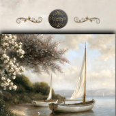 Zeilboten langs de kust Decoupage Tissuepapier