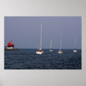 Zeilboten langs het Kanaal van de Grote Haven Poster (Voorkant)