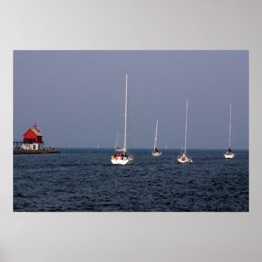 Zeilboten langs het Kanaal van de Grote Haven Poster (Voorkant)