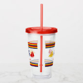 Zeilboten met blauwe rode rode zwarte Zeekreep Str Acryl Drinkbeker (Rechts)