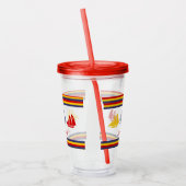 Zeilboten met blauwe rode rode zwarte Zeekreep Str Acryl Drinkbeker (Links)