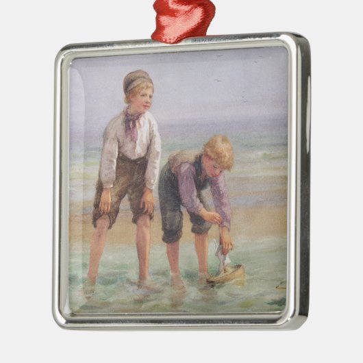 Zeilboten Metalen Ornament (Links)