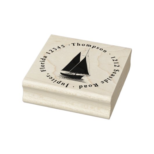 Zeilboten Naam Van De Naam Van Het Gezin Met Adres Rubberstempel (Stempel)