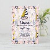 Zeilboten Nautical Birthday Invitations (Staand voorkant)
