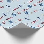 Zeilboten Nautical Lighthouse Sailing Boats Ocean Cadeaupapier (Hoek)