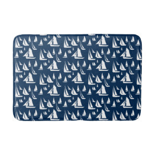 Zeilboten Nautical Navy Blue Badmat