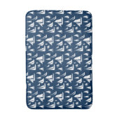 Zeilboten Nautical Navy Blue Badmat (Voorkant Verticaal)