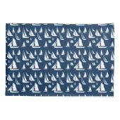 Zeilboten Nautical Navy Blue Kussensloop (Achterkant)