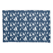 Zeilboten Nautical Navy Blue Kussensloop (Voorkant)