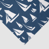 Zeilboten Nautical Navy Blue Tissuepapier (Detail)