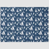 Zeilboten Nautical Navy Blue Tissuepapier (Voorkant)