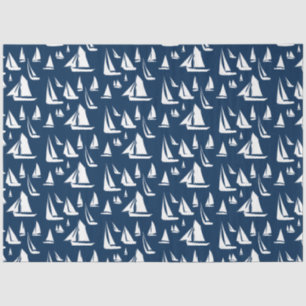 Zeilboten Nautical Navy Blue Tissuepapier