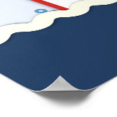 Zeilboten Nautisch Baby shower Poster (Hoek)