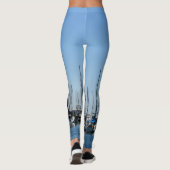 Zeilboten Nautisch Kust Blauw Leggings (Achterkant)