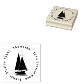 Zeilboten Nautische familienaam met adres Rubberstempel (Gestempeld)