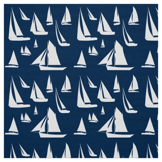 Zeilboten Navy Blue Nautical Stof (Swatch)