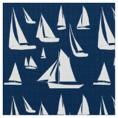 Zeilboten Navy Blue Nautical Stof (Close Up)