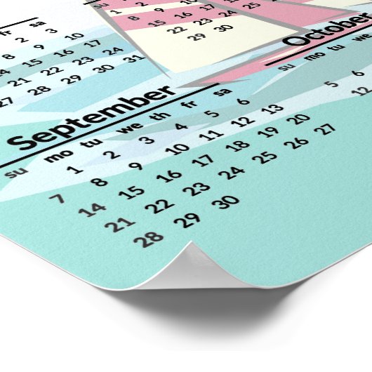 Zeilboten Ontwerp 2025 Kalender Poster (Hoek)