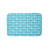 Zeilboten op blauw Zee Badmat (Voorkant)