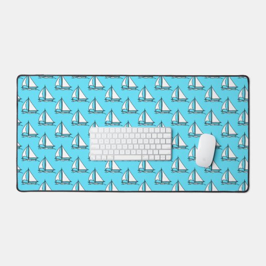 Zeilboten op blauw Zee Bureaumat (Keyboard & Muis)